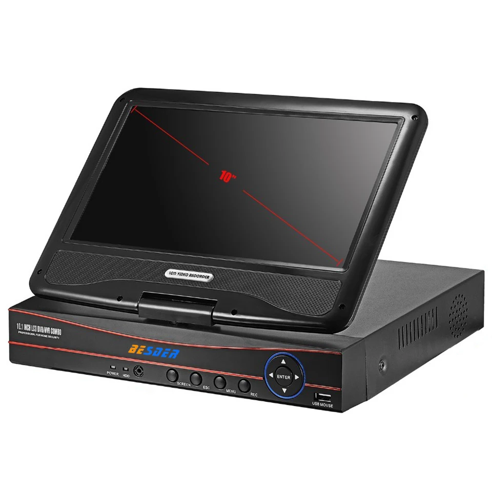 All In One AHD Surveillance CCTV Recorder DVR 8CH Built in 10'' LCD