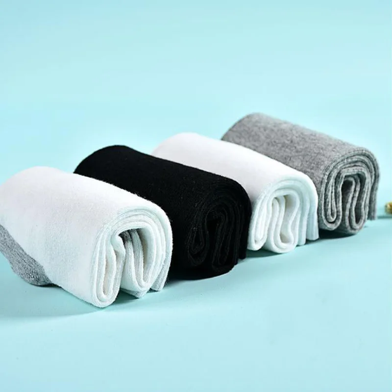 

4 Pairs/lot Women Cotton Sock Black White Female Socks Spring Summer Autumn Solid