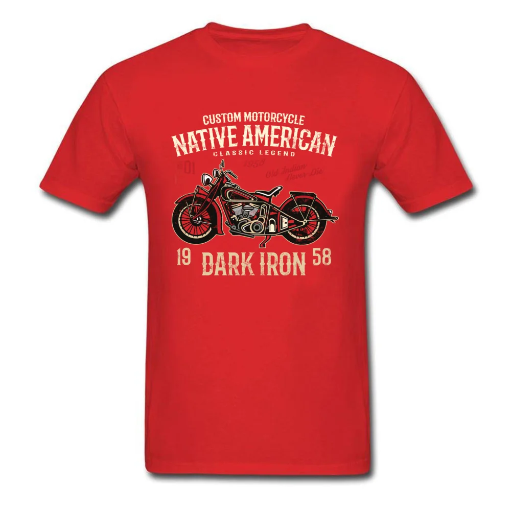 American Motorcycle 2018 Hot Sale Short Sleeve Party Top T-shirts 100% Cotton Crewneck Men's Tops Shirt Street T-Shirt Summer American Motorcycle red