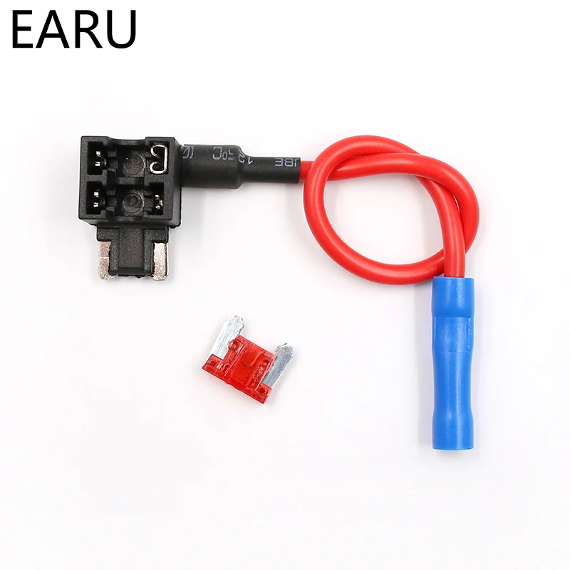 12V Fuse Holder Add-a-circuit TAP Adapter Micro Mini Standard Ford ATM APM Blade Auto Fuse with 10A Blade Car with holder car fuse kit blade fuses car fuse holder fuse holder car fuses fuse adapter holder