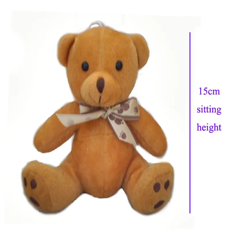 2017 New Cute Sitting Teddy Bear Plush Toys Bow Tie Bears Dolls 15cm 10pcslot (4)