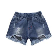 Джинсовые шорты для больших девочек джинсы с дырками летние короткие штаны для девочек, одежда 4-14T