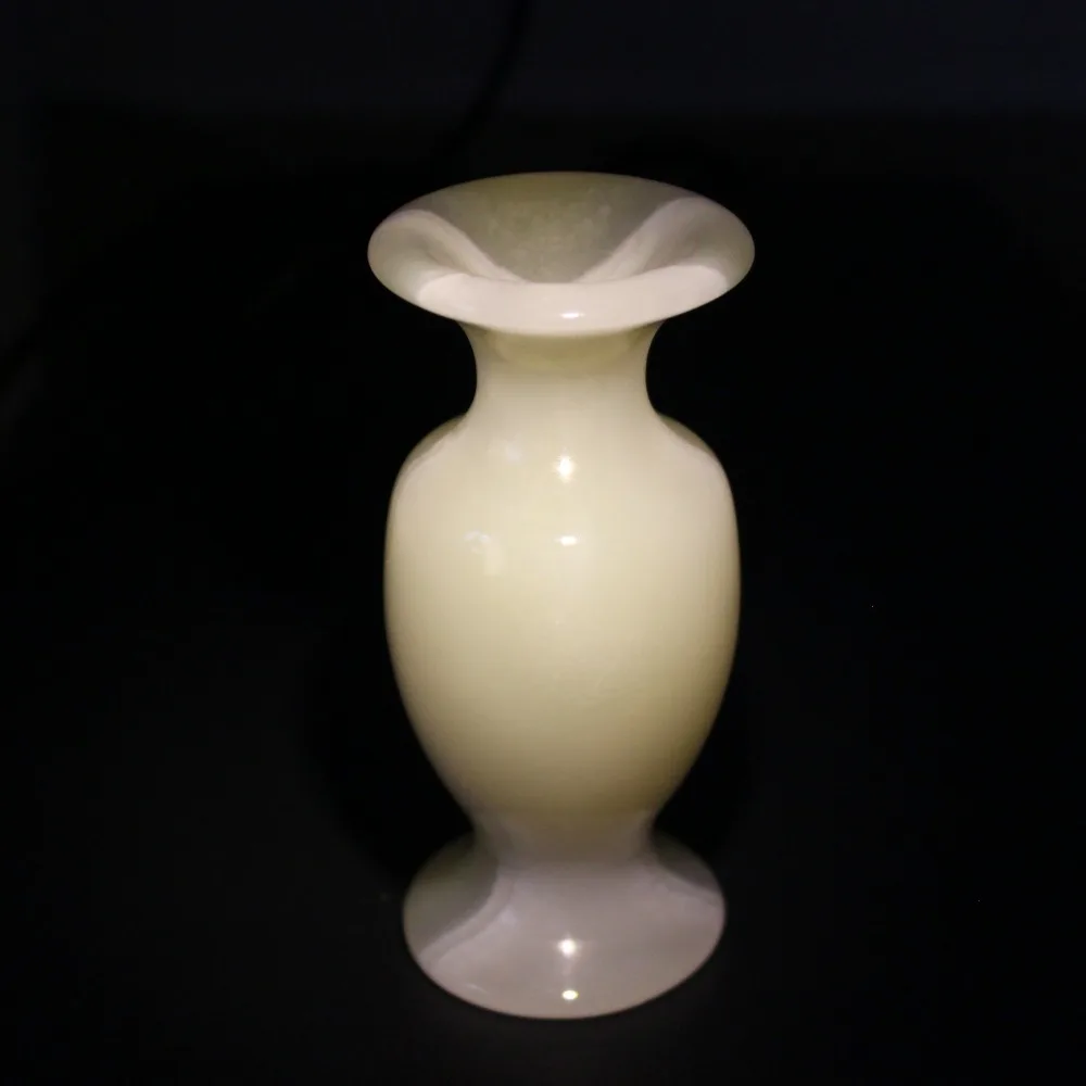 Modern Fashion Hand Carved Natural Jade/Onyx/Stone Flower Vase
