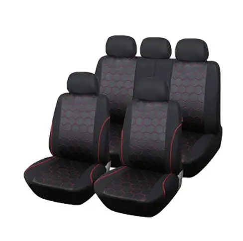 red full seats cover Чехлы для сидений автомобиля из искусственной кожи, высококачественные чехлы для сидений автомобиля, мягкие Роскошные универсальные чехлы на все сезоны, 1 комплект - Название цвета: red full seats cover