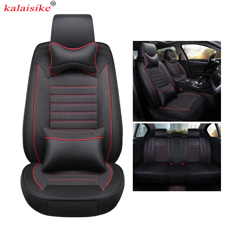 kalaisike leather plus Flax universal car seat covers for Toyota all