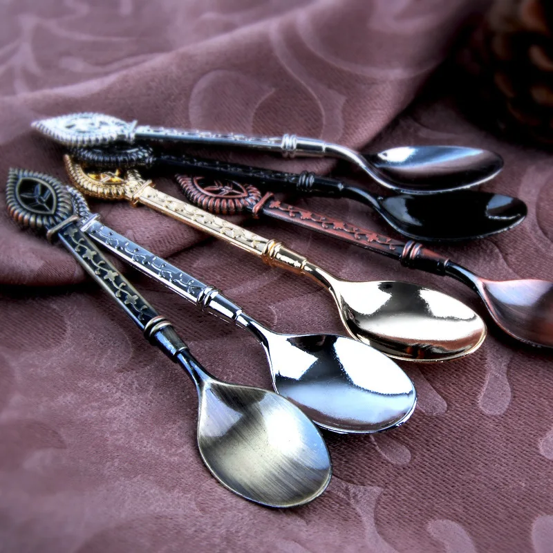 5pcs/pack Coffee Spoon Carving Tableware Dubai Palace Style Small