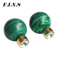 F.I.N.S классические двухсторонние мраморные малахитовые Ювелирные серьги для женщин Brincos круглые Кристальные серьги-гвоздики Pendientes