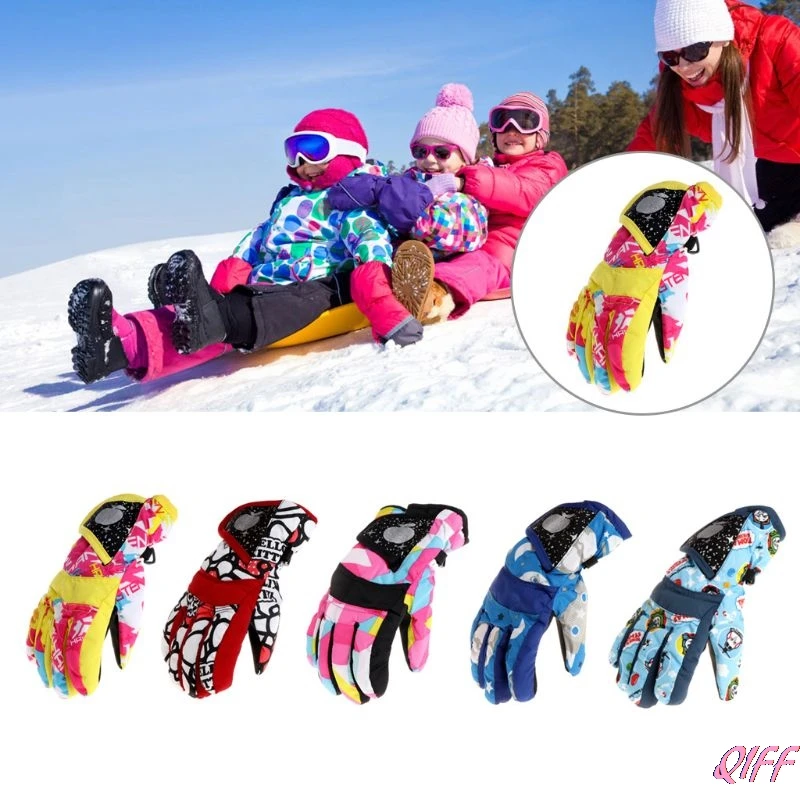 

Dropshipping Skis Gloves Winter Kids Children Windproof Waterproof Snowboard Riding Accessory APR28