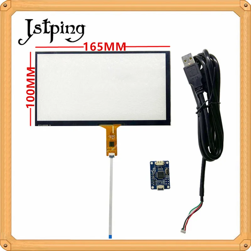 Jstping 7-дюймовый емкостный сенсорный экран 164 мм * 99 165 100 GT911 6pins Windows Android дигитайзер