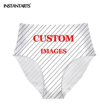 INSTANTARTS женские плавки для плавания на заказ, высокая талия, бикини, низ размера плюс, бесшовная одежда для плавания, женские плавательные шорты Танкини на заказ