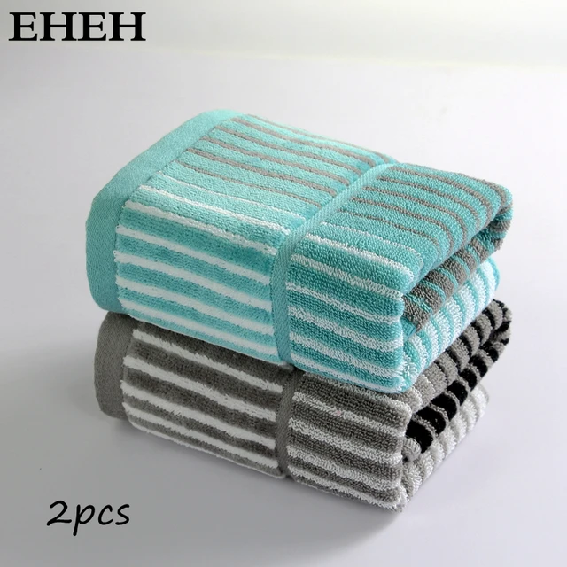 eheh 2 stuks 35*76 cm volwassen sport handdoek 100% katoeneheh 2 stuks 35*76 cm volwassen sport handdoek 100% katoen gestreepte badkamer
