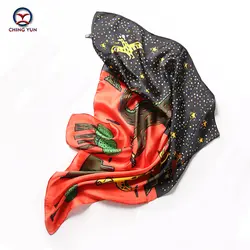 CHING Юн бренд шарф для женщин Красочные динозавр небольшой Шелковый шарфы для Весенняя мода Универсальный гладкий шарф квартет небольшой