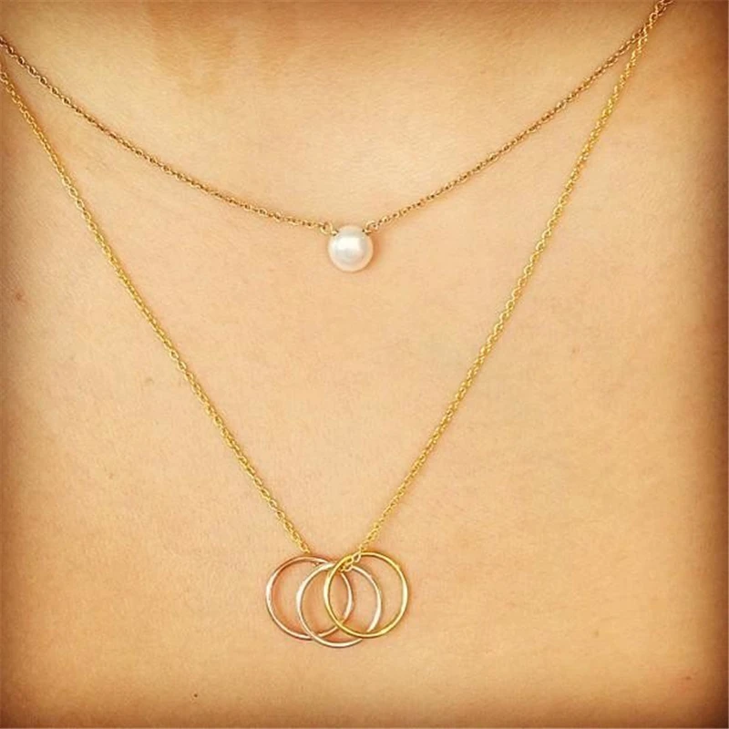 circle necklace rose gold