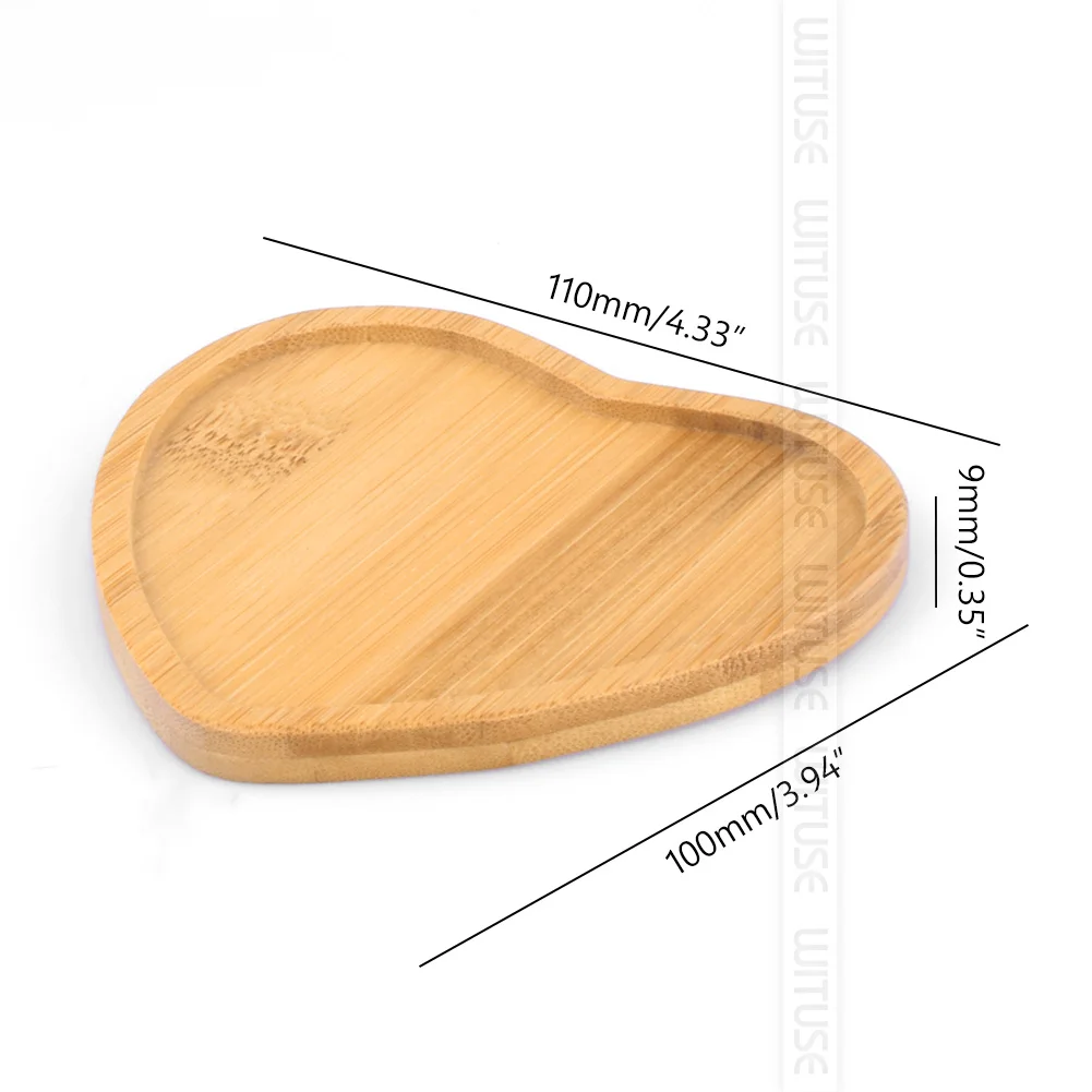 heart Новинка для горшки для суккулентов, подносы для сада, Декор для дома, 12 видов, бамбуковые круглые квадратные чаши, тарелки - Цвет: heart