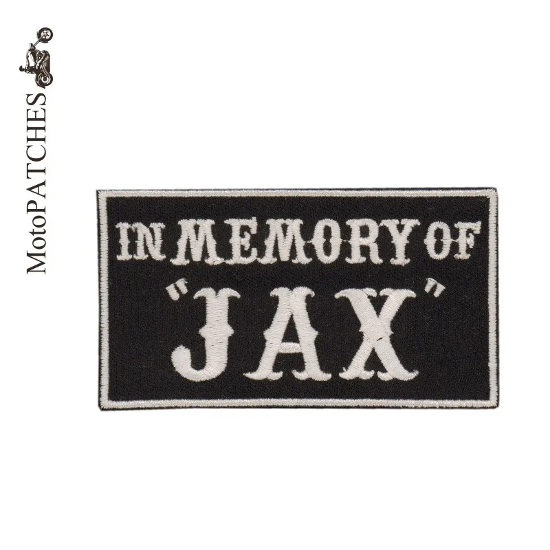 MotoPATCHES IN MEMORY OF JAX Black Background вышитые железные нашивки для одежды Мотоциклетная