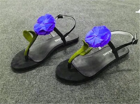 Big Flower Gladiator Sandals Women Summer Shoes Woman Buckle Strap Suede Flat Women Sandals Casual Shoes Flip Flops Sandalias (10)