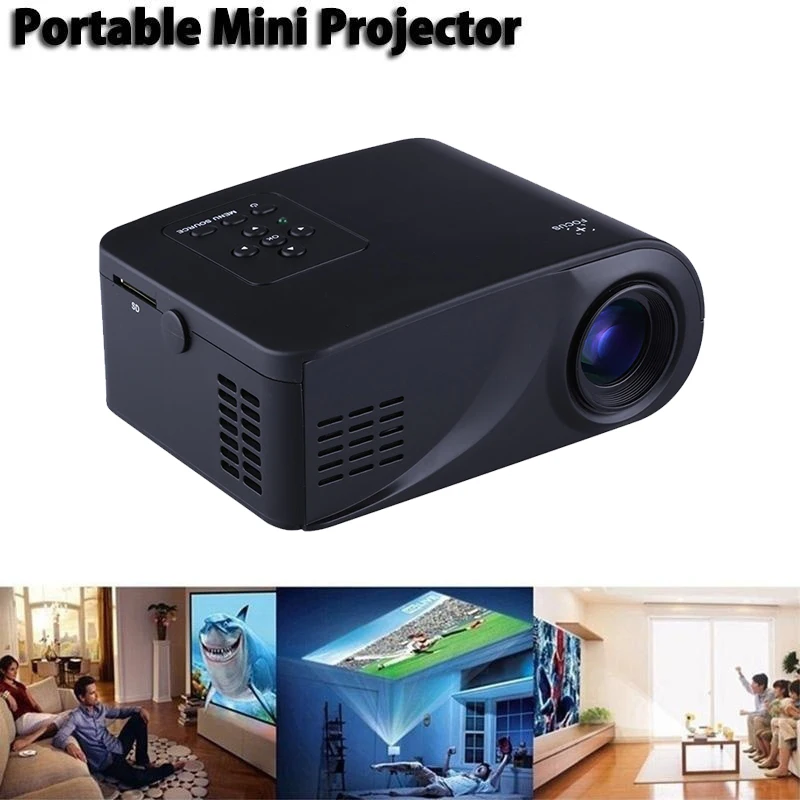 Mini Household HD Miniature LED Projector 3D Home theater Portable Cell phone projector High quality focusing lens 1080P HD TOP
