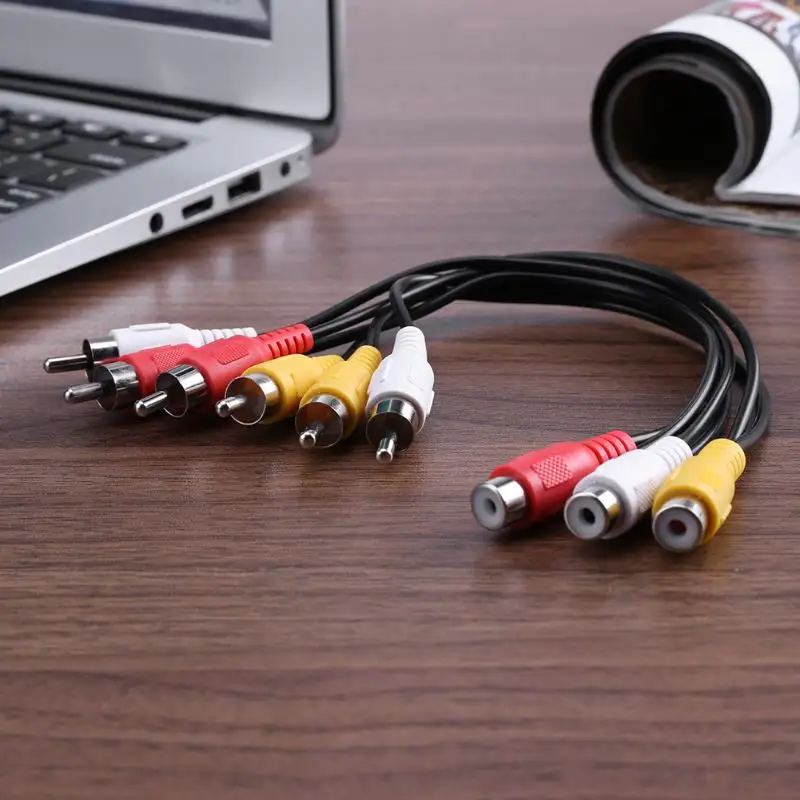 ALLOYSEED 25 см 3 RCA гнездовой разъем к 6 Штекерный сплиттер Аудио Видео AV адаптер кабель