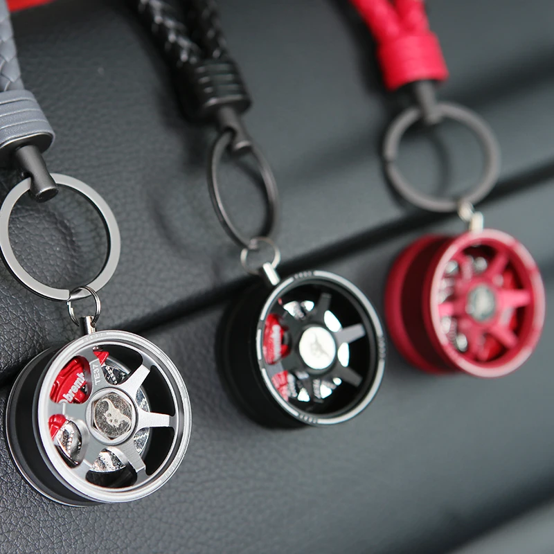 Luxury Aluminium Alloy Wheel Keychain Fashion Brand Metal Key Ring Men