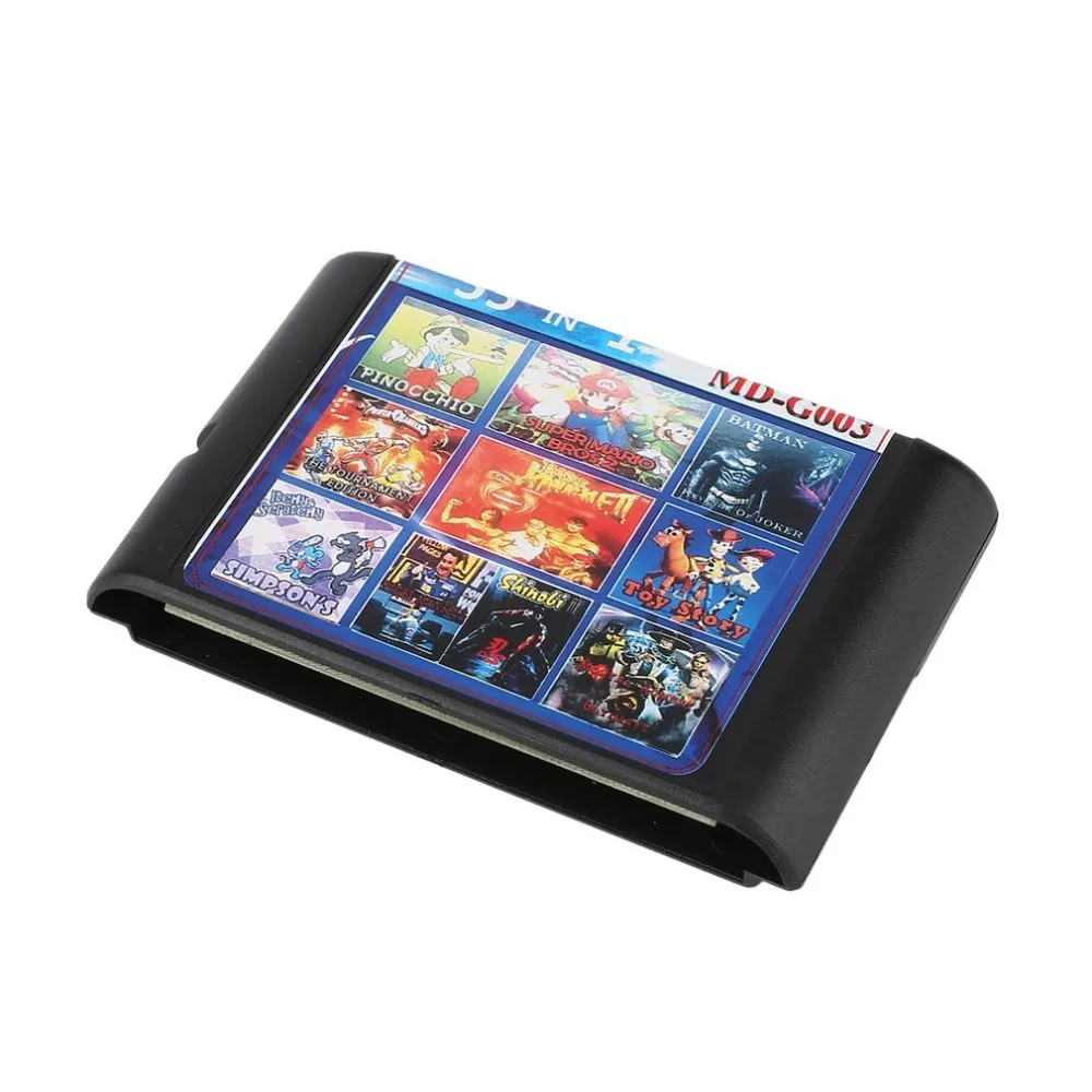 

55 in 1 No Repeat 16 bit MD Game Card for Sega Genesis For Mega Drive Portable Classical Game Cartridge 16 Bit Game Card