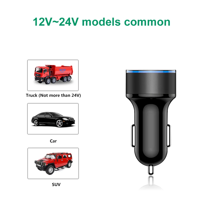 12 V-24 V устройство для автомобиля с двумя портами Usb Зарядное устройство 3.1A розетка для автомобильного прикуривателя Разветвитель USB Автомобильное Зарядное устройство с Напряжение Дисплей для iphone7 huawei