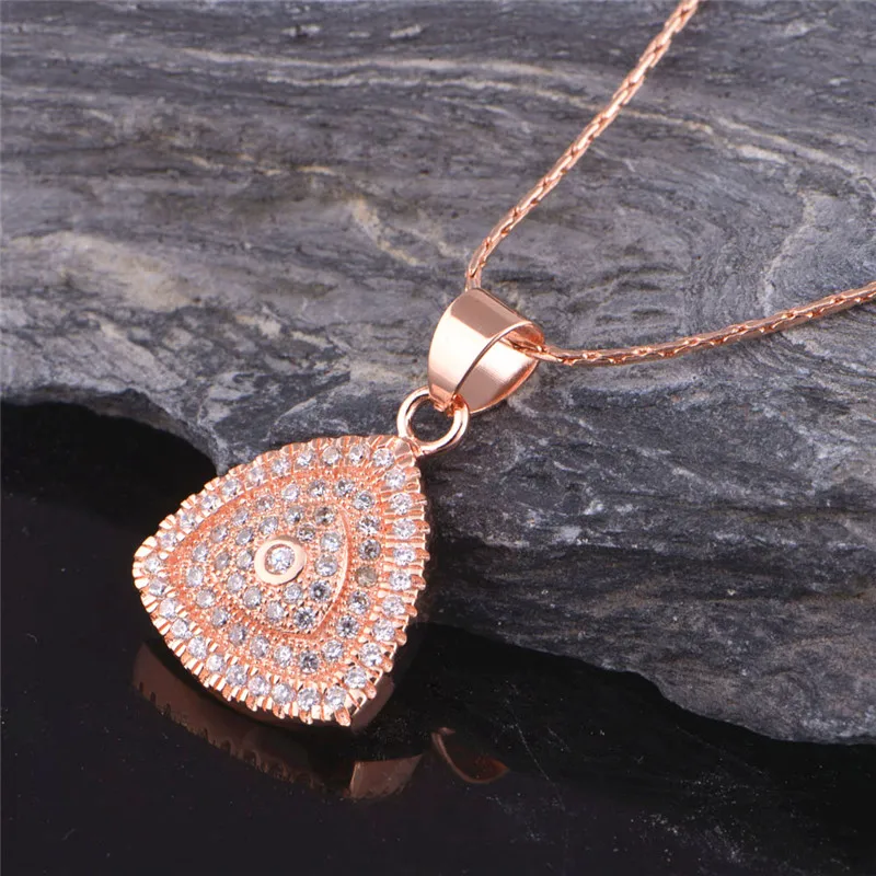 Uloveido Ювелирные наборы для женщин серебро розовое золото цвет кубического циркония кристалл кольцо серьги набор ожерелья бижутерия T132