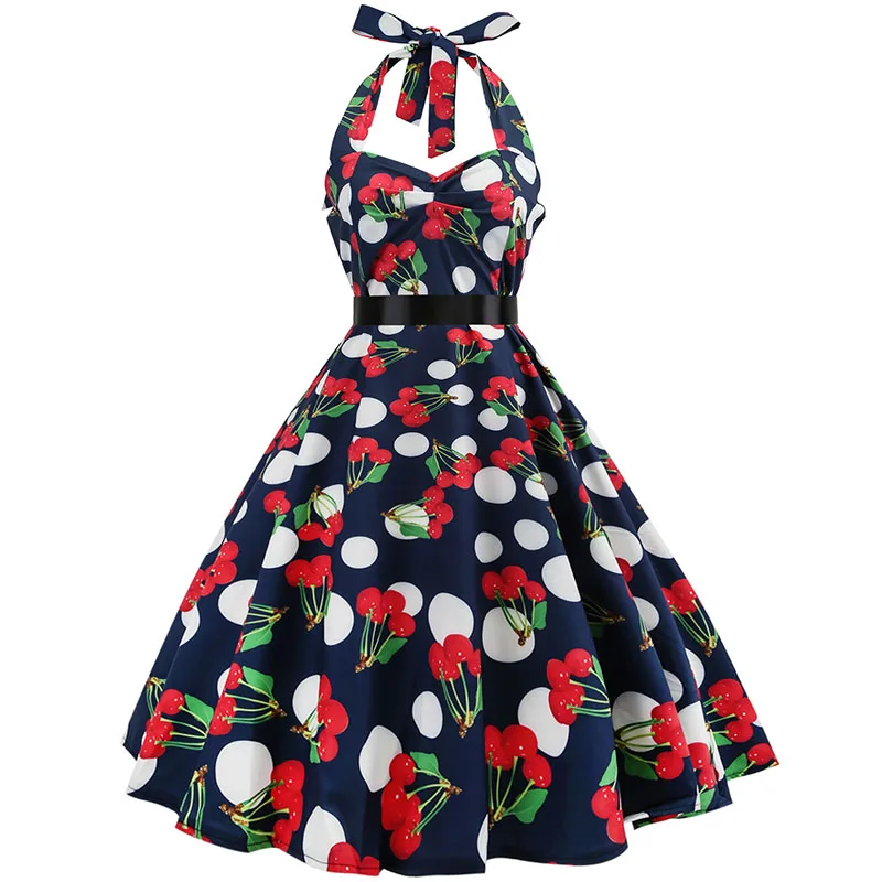 Женское платье в горошек, большие качели, Vestidos, Ретро стиль, халат, повседневное, для выпускного вечера, вечернее платье рокабилли, 50 s, 60 s, Pinup, винтажные платья