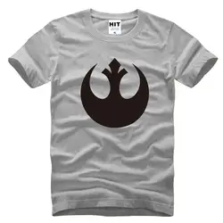 Фильм Star Wars Rebel Alliance логотип печатается Для мужчин футболка для Для мужчин 2016 Новинка короткий рукав Повседневное футболка Camisetas hombre