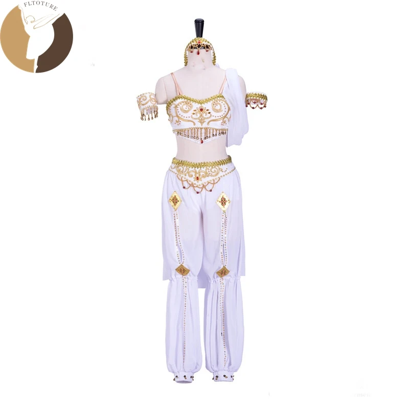 

FLTOTURE AT1291 Adult Professional Ballet Costume La Bayadere White/Green Chiffon Fabric Ballet Stage Costume Custom Made Clothe