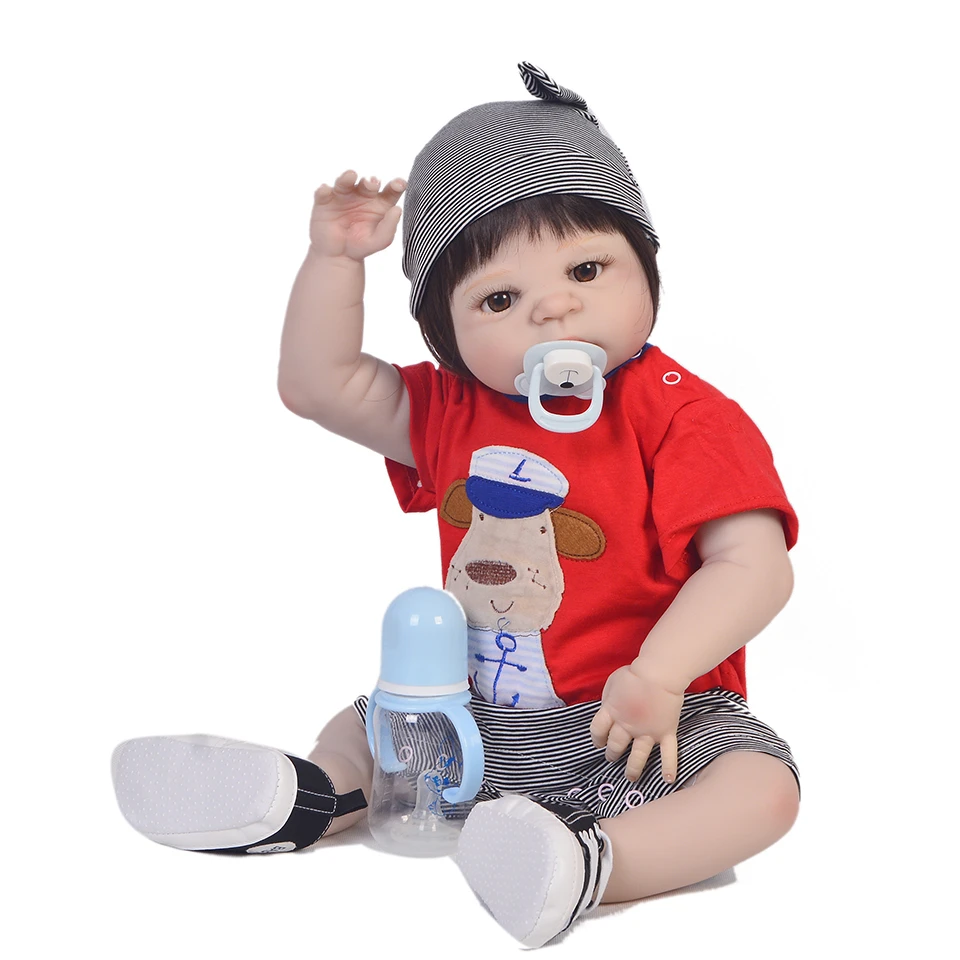 

Bebe bonecas reborn menino 23" completa silicone reborn baby boy dolls toys gift baby alive newborn dolls