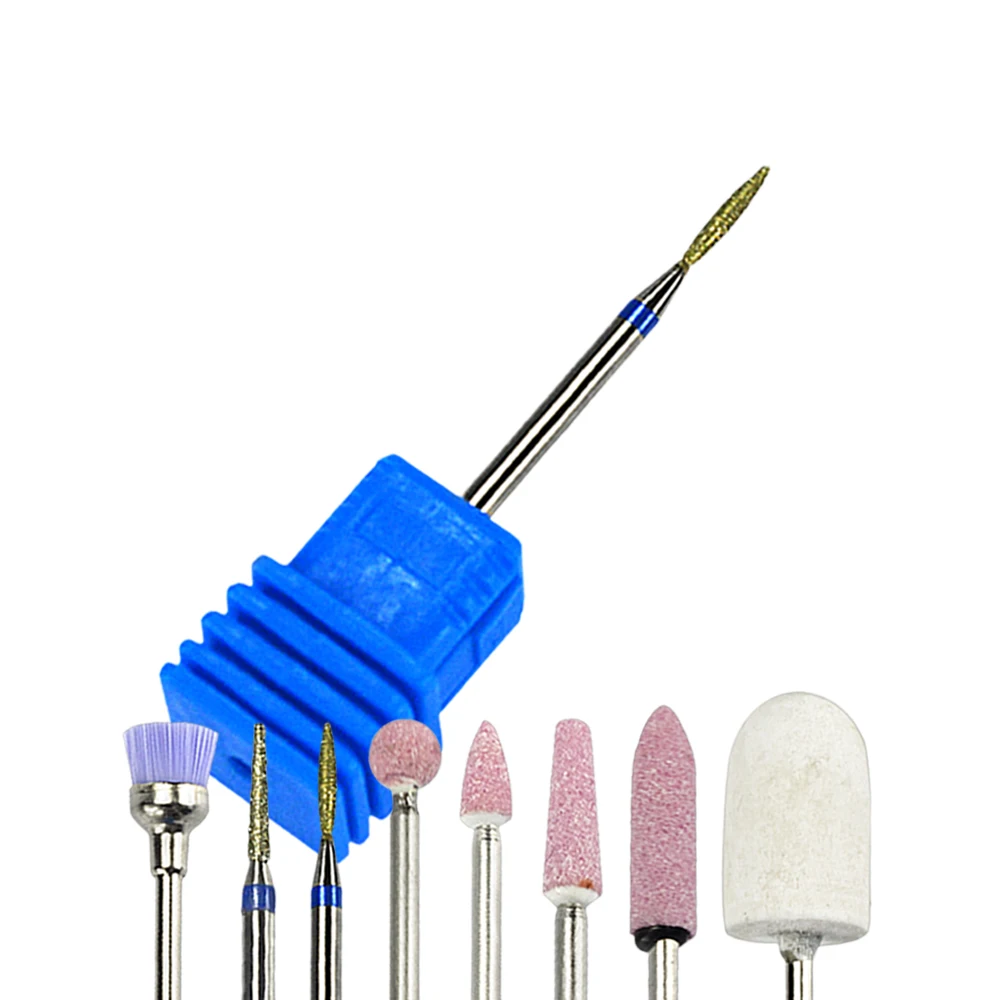 8 Pcs/Set High Quality Stainless Steel Nail Drill Bit Sanding Wool