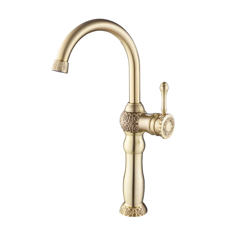 

Gold Color Brass Material Deck Mounted Cold & Hot Water of 3 Size Basin Tap