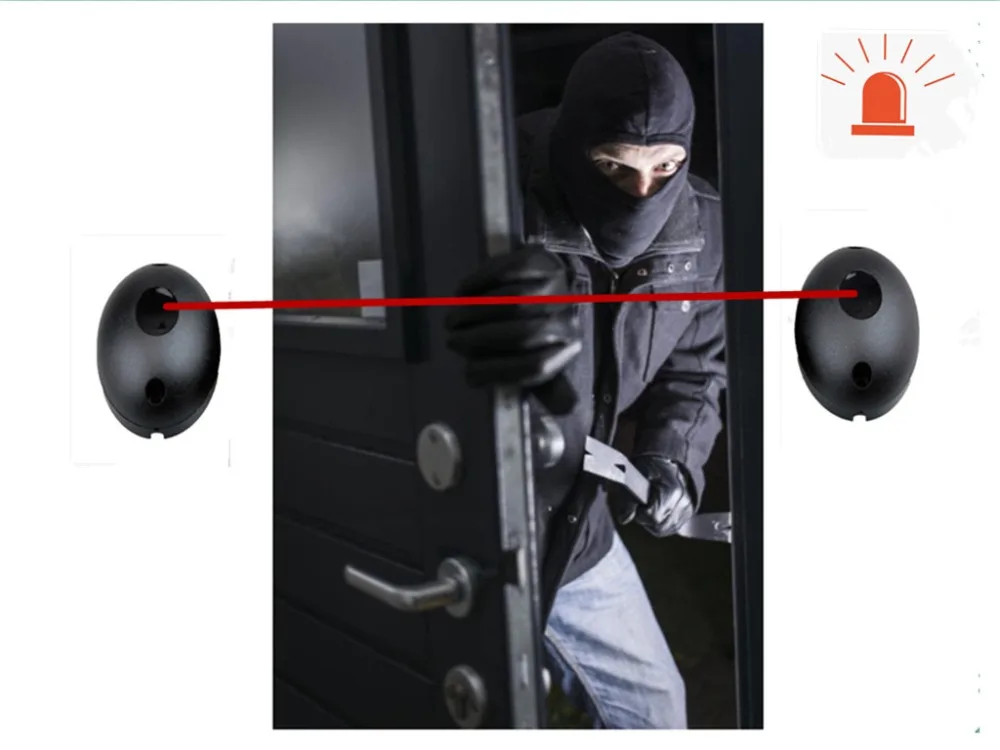 

2pcs/set Protection Against Hacking System Detector Infrared Beam Sensor Barrier For Gates and DoorsExternal Positioning Alarm