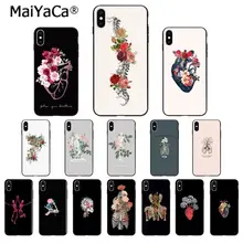 MaiYaCa Анатомия человека орган Цветок Скелет ТПУ Мягкий силиконовый чехол для телефона для iPhone 8 7 6 6S Plus X XS MAX 5 5S SE XR чехол