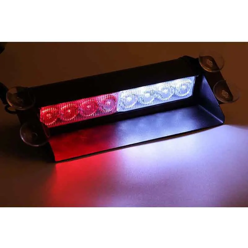 

8-LED Warning Caution Van Truck Emergency Strobe Light Lamp Bar (White & Red)