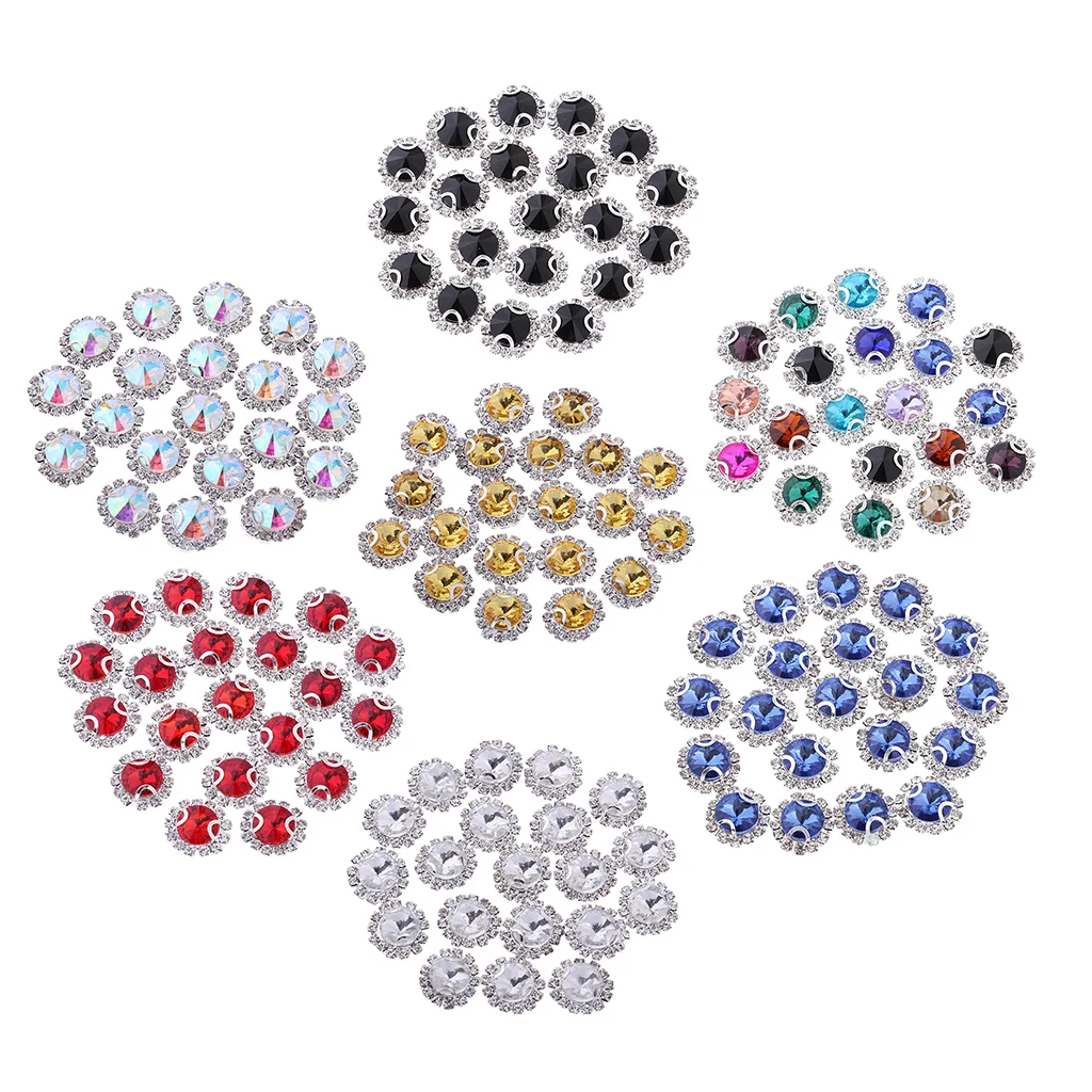 20Pcs Glass Rhinestone Sewing On Clothes Wedding Dress DIY Fashion Rhinestone Decoration Sticker Sewing Accessories