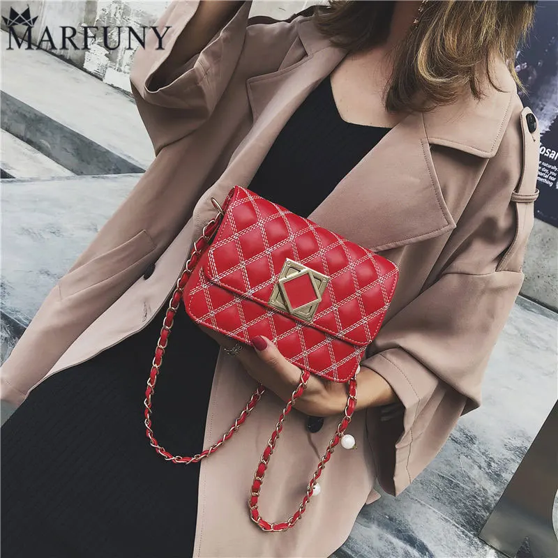 

MARFUNY Thread Crossbody Bags For Women High Quality Pearl Messenger Bag Female Fashion Belts Handbags Women Bags Designer 2018