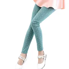 Детские повседневные штаны на осень и зиму, эластичные леггинсы для девочек, брюки, яркие цвета, для 2-7 лет