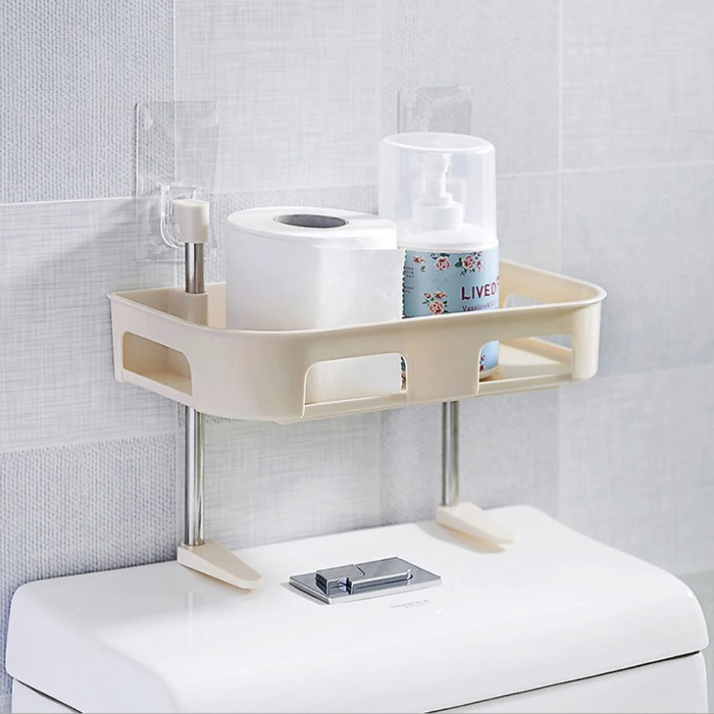 1/2/3 Layers Toilet Shelf Bathroom Storage Rack Wall-mounted Shower Shelf Shampoo Tissue Towels Holder Toilet Shower Organizer