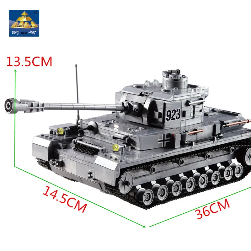 KAZI большой IV Танк 1193 шт. строительные блоки военная армия модель Набор Обучающие игрушки для детей совместимы