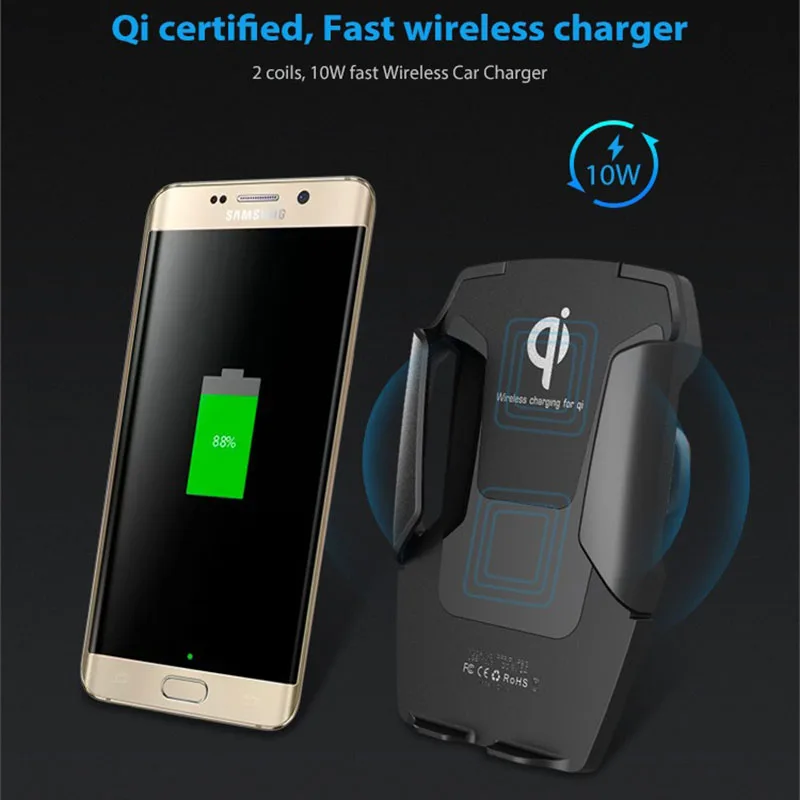 Qi Wireless Charger Fast Wireless Charging Car Air Vent