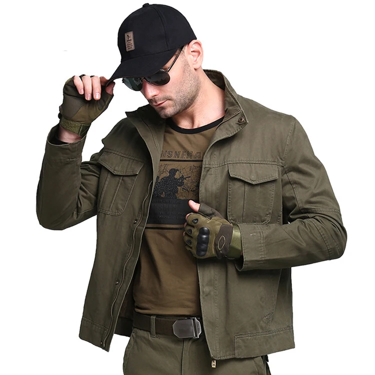 Мужская осенняя куртка из хлопка в стиле милитари, ветронепроницаемая куртка в армейском стиле, Повседневная ветровка для фитнеса, Брендовая верхняя одежда LA733