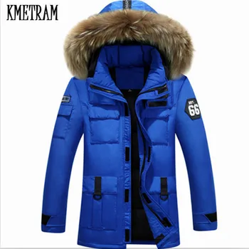 

KMETRAM Winter Down Jacket Men White Down Jacket Fur Hood Male Parka High Quality Warm Outdoors Activity Jaqueta Masculino HH333