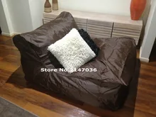 Obter comfty com recheios de cadeiras do saco de feijão, relaxar e acolhedora sala de estar sofá MARROM beanbag cobrir