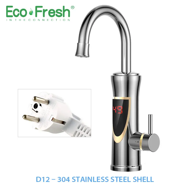Preise Ecofresh Instant Tankless Elektrische Wasser Heizung Wasserhahn Küche Instant Heizung Tap Wasser Heizung mit LED EU Stecker