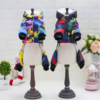 

Hot Winter Dog Clothes Super Warm Down Jacket Small Dog Waterproof Dog Coat Thick Cotton Hooded Hat Christmas Dog Accessories