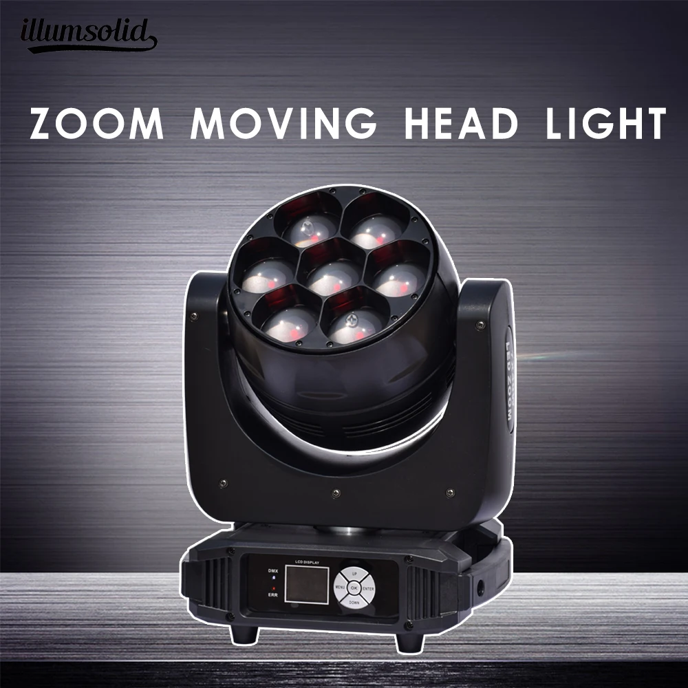 

7x40w LED zoom Lighting DMX512 Sound Activated Moving Head Party Disco Wedding Stage Light
