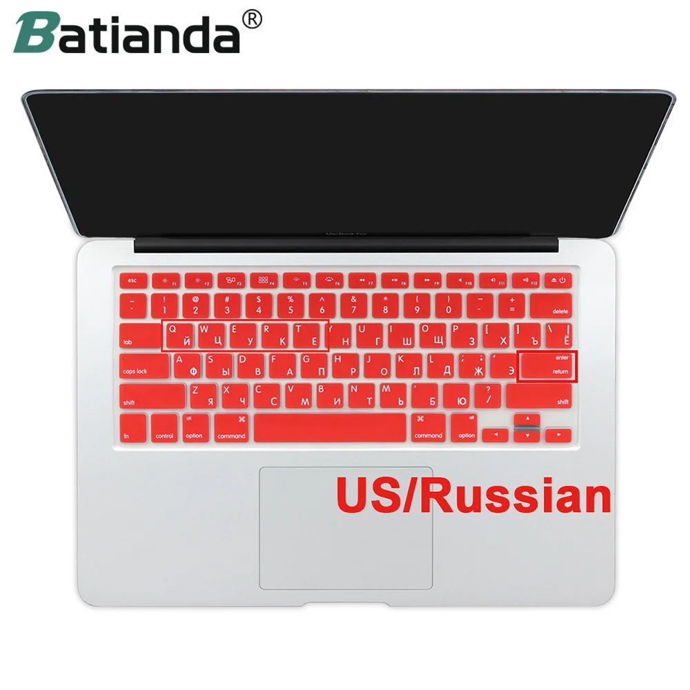 США введите русский алфавит силиконовый чехол для клавиатуры MacBook Air 13 Pro 13 15 17 дюймов retina A1466 A1502 A1398
