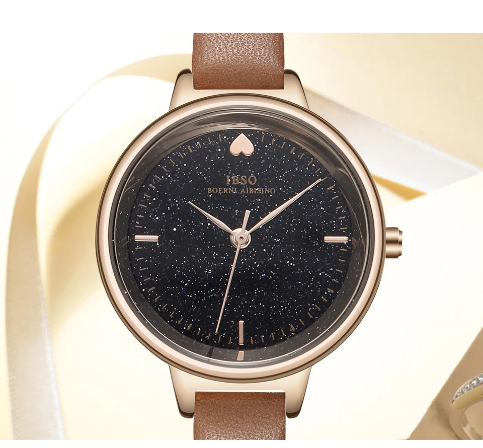 2018 Fashion Starry Sky Watch Women Love Heart Watch Thin Simple Female Watch 0