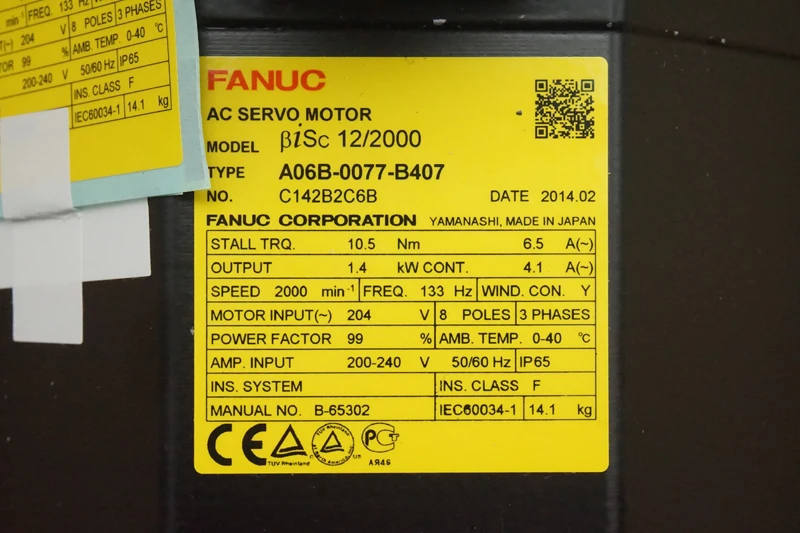 Серводвигатель FANUC, новый оригинальный серводвигатель переменного тока в стиле «A06B-0077-B407»